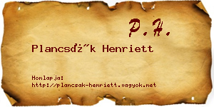 Plancsák Henriett névjegykártya